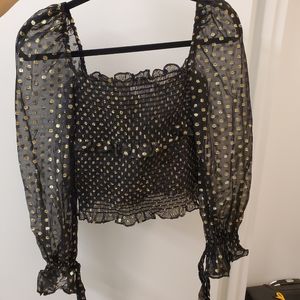 LIKELY organza puff sleeve Nicolette top